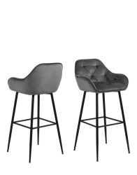 Barová židle Brooke, tmavě šedá (90452)