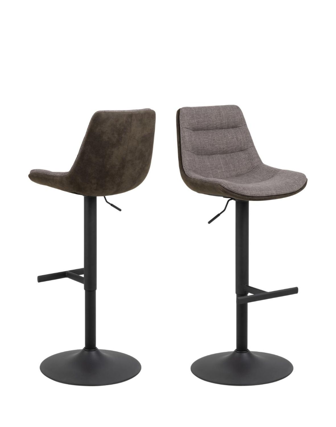 Barová židle s opěrkou, otočná Adisa (00520), šedo-hnědá