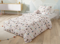 Bavlněné povlečení do postýlky JEŽEK A MEDVĚD růžové