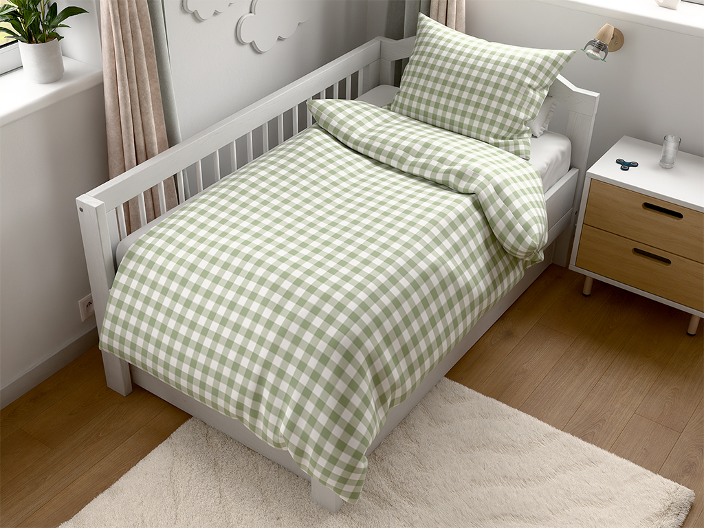 Bavlněné povlečení do postýlky Renforcé GRENTIS zelené Rozměr povlečení: 45 x 65 cm | 90 x 135 cm
