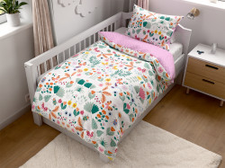 Bavlněné povlečení do postýlky Renforcé LUNETTA růžové Rozměr povlečení: 45 x 65 cm | 90 x 135 cm