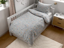 Bavlněné povlečení do postýlky Renforcé PINTURA šedé Rozměr povlečení: 45 x 65 cm | 90 x 135 cm