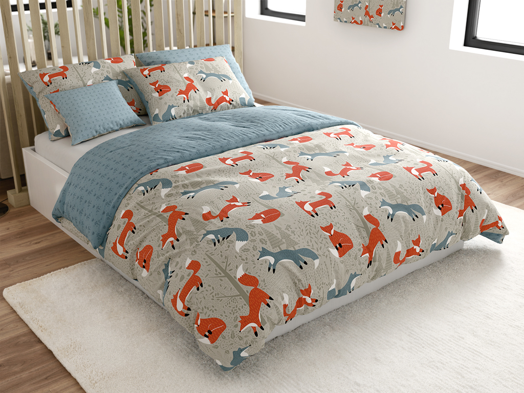 Bavlněné povlečení Renforcé FOXIVA šedé Rozměr povlečení: 70 x 90 cm | 140 x 200 cm