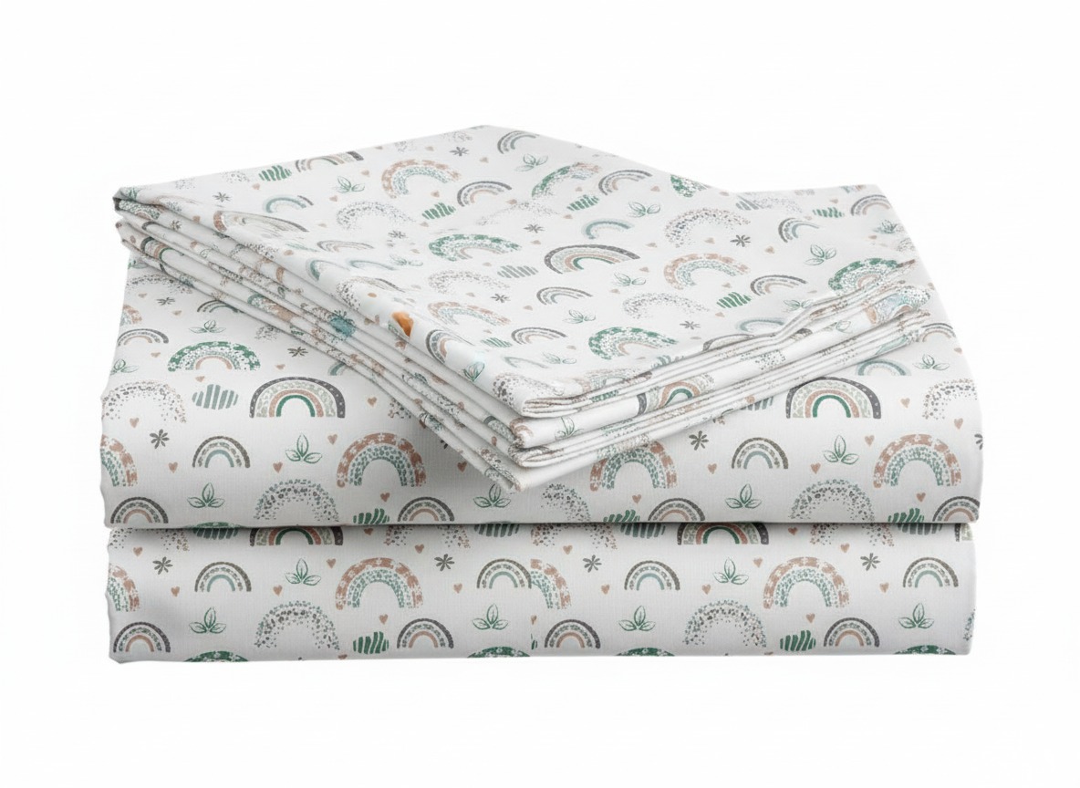 Bavlněné prostěradlo do dětské postýlky RAINUBI bílé 110x160 cm