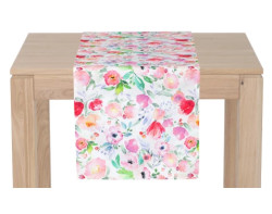 Běhoun na stůl Akvarel květiny, 150x40 cm