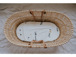 Bellamy Dětské bavlněné prostěradlo do košíku  I LOVE 75x90 cm bílé