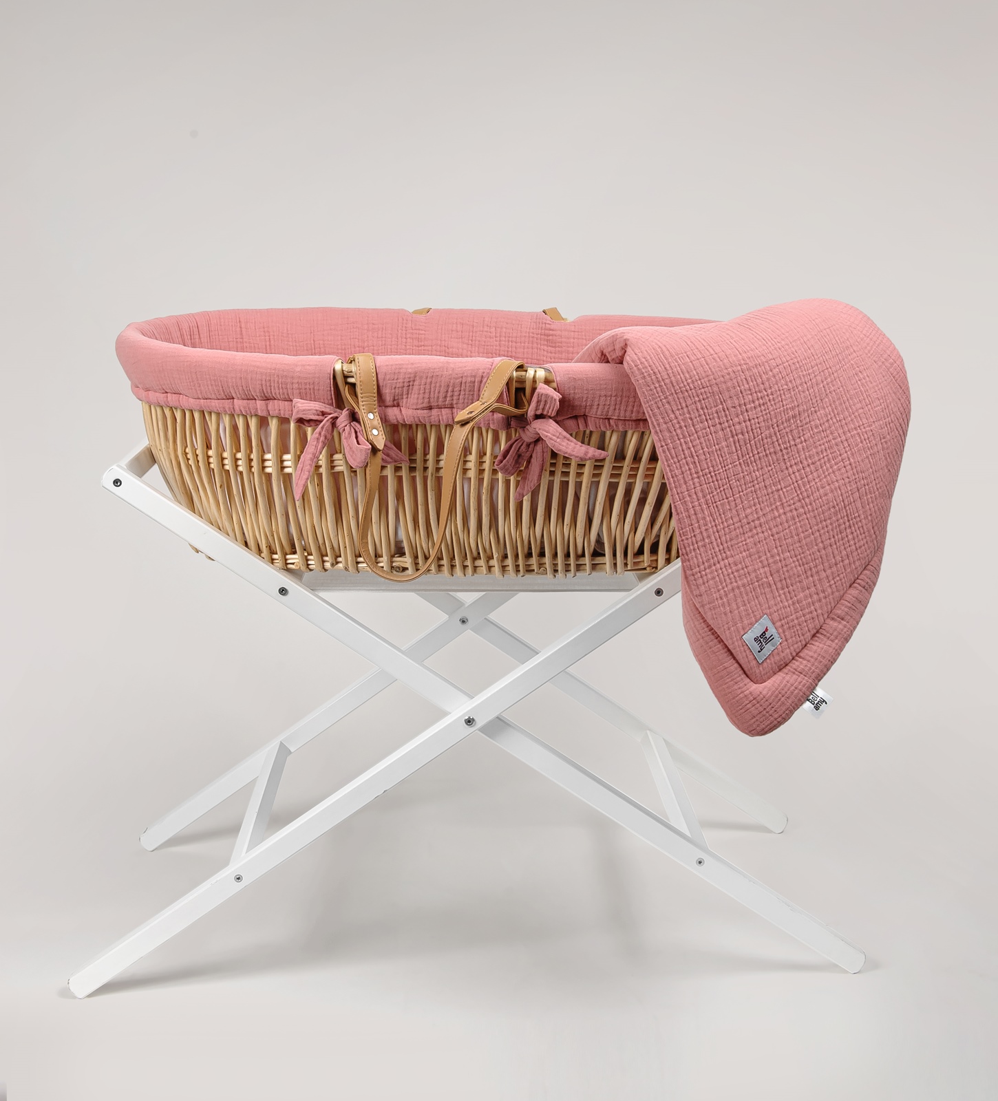 Bellamy Dětský Mojžíšův koš PERCY se stojanem a textilem v barvě Raspberry