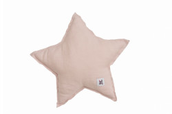 Bellamy Lněný dekorační polštářek STAR DUSTY PINK