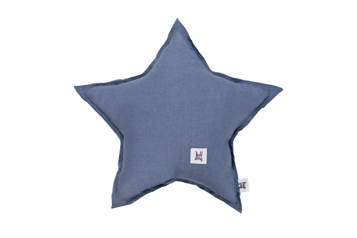 Bellamy Lněný dekorační polštářek STAR NAVY BLUE