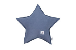 Bellamy Lněný dekorační polštářek STAR NAVY BLUE
