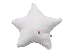 Bellamy Lněný dekorační polštářek STAR STONE STRIPES šedý