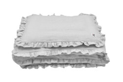 Bellamy Lněný set přikrývky a polštáře do postýlky s výplní STONE GRAY, vel. S