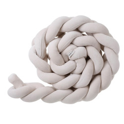 Bellamy Pletený sametový mantinel do postýlky BUMPER BEIGE 240 cm béžový