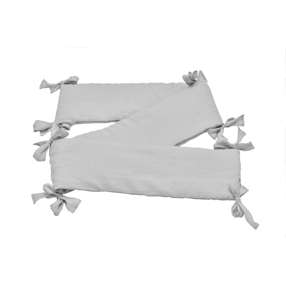 Bellamy Šedý lněný mantinel do postýlky STONE GRAY