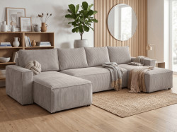 Béžová sedací souprava do U SMART COSARO 295x140 cm