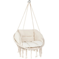 Béžové závěsné křeslo KOLUMBIA s polstrováním