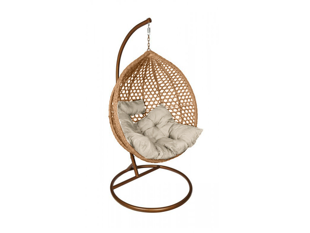 Béžové závěsné křeslo TROPIKAL se stojanem