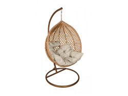 Béžové závěsné křeslo TROPIKAL se stojanem