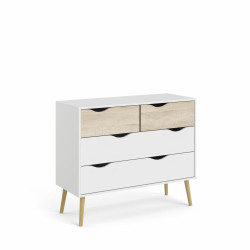 Bílá komoda OSLO 75395 se 4 zásuvkami