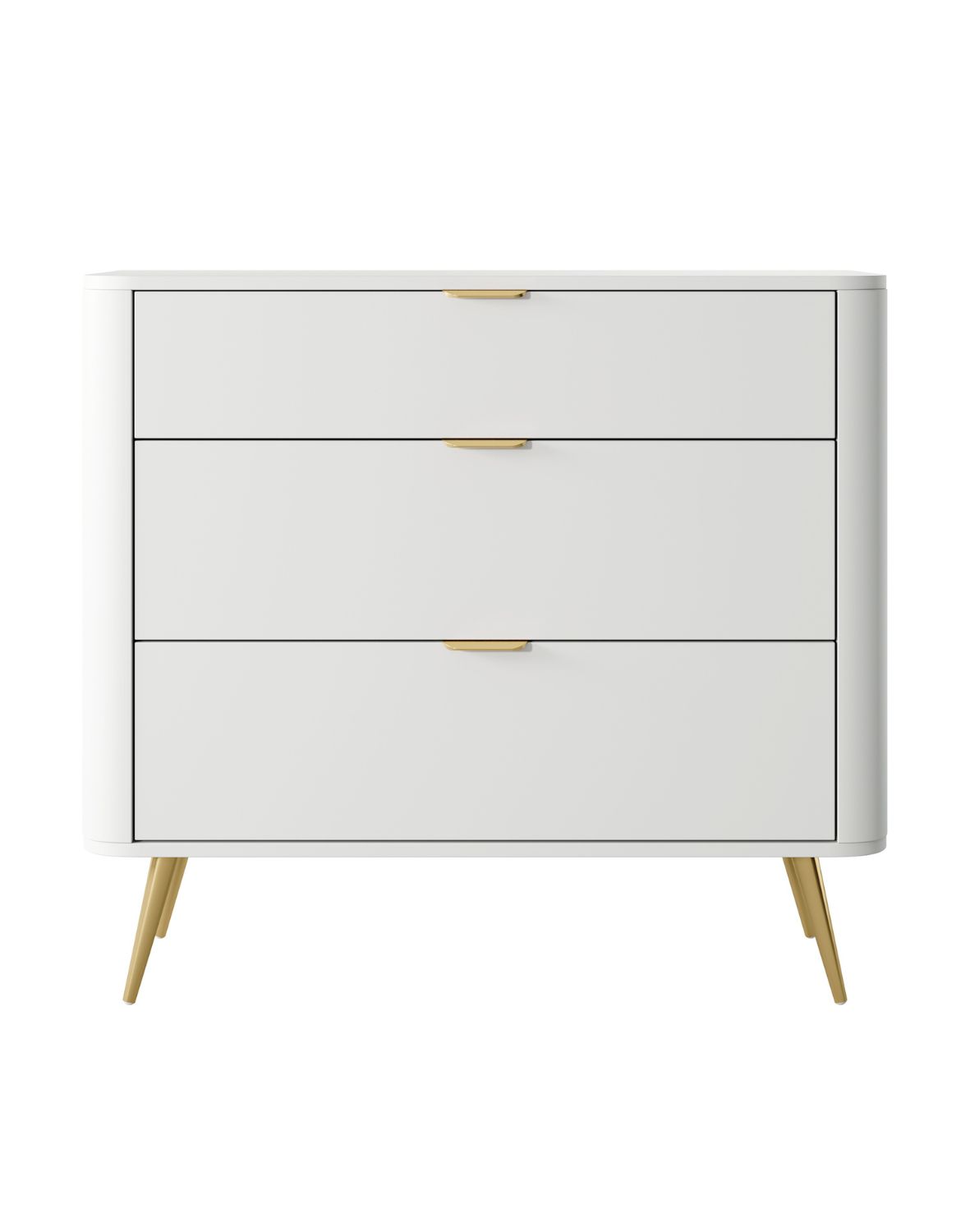 Bílá komoda se zásuvkami Oval (3SZ), 93 cm