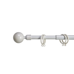 Bílá kovová garnýž VALANCE GLOBE 120-210 cm