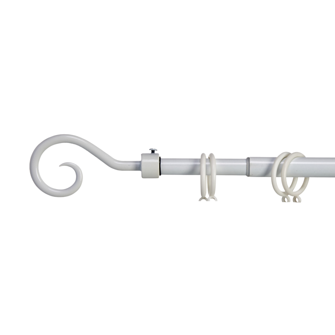 Bílá kovová garnýž VALANCE LOOP 120-210 cm