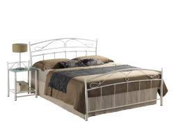 Bílá kovová postel SIENA 120x200 cm