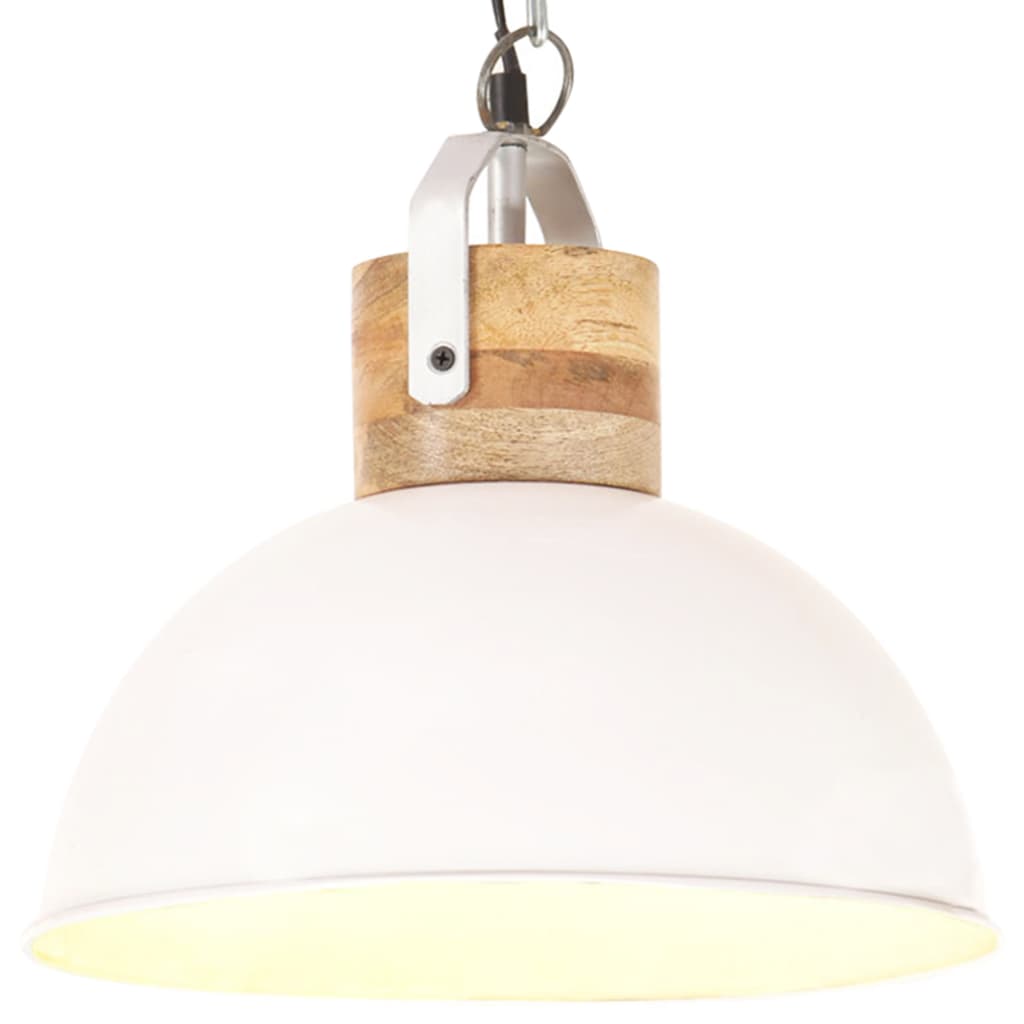 Bílá závěsná lampa JOYCE v industriálním stylu