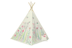 Bílé dětské teepee FLOWERS