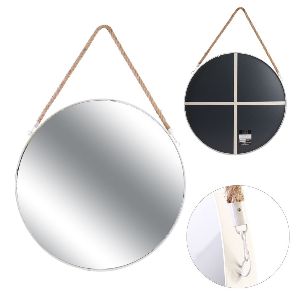 Bílé kulaté zrcadlo MIRROR