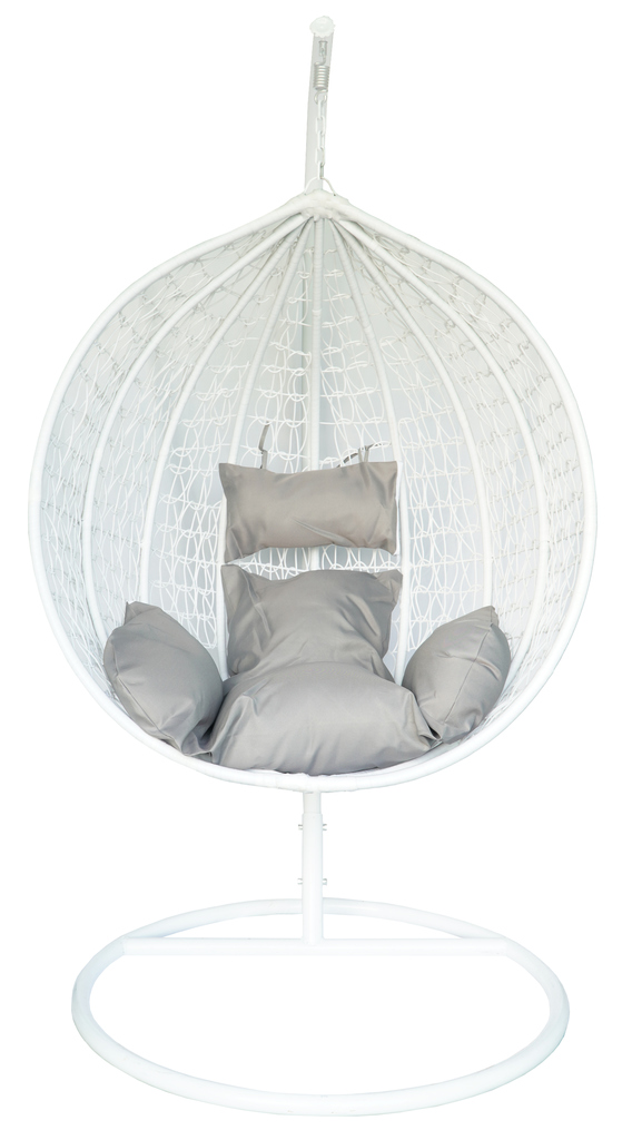 Bílé závěsné křeslo MAROCCO se stojanem