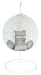 Bílé závěsné křeslo MAROCCO se stojanem