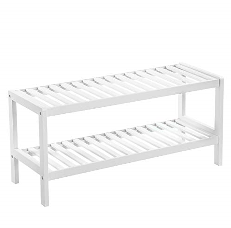 Bílý bambusový botník LOBAS