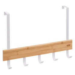 Bílý bambusový věšák na ručníky NATUREO