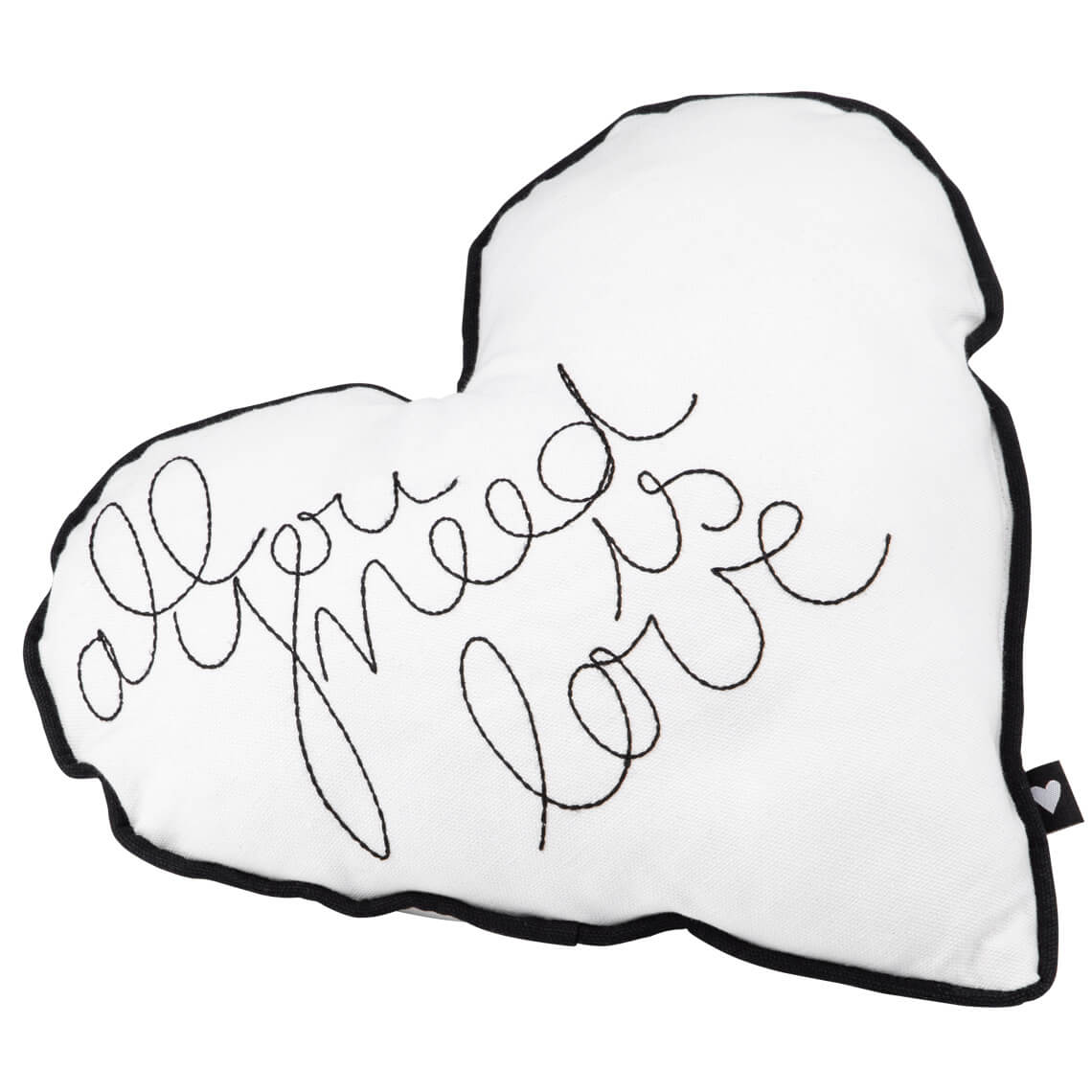 Bílý bavlněný polštářek ALL YOU NEED IS LOVE