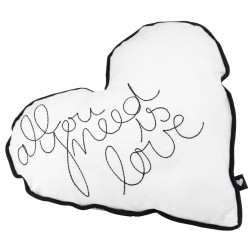 Bílý bavlněný polštářek ALL YOU NEED IS LOVE