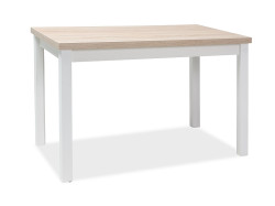 Bílý jídelní stůl s deskou v dekoru dub sonoma ADAM 120x68