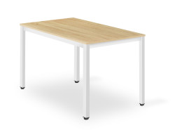 Bílý jídelní stůl s deskou v dekoru dub TESSA 120x60 cm