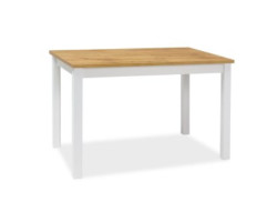 Bílý jídelní stůl s deskou v dekoru dub wotan ADAM 100x60