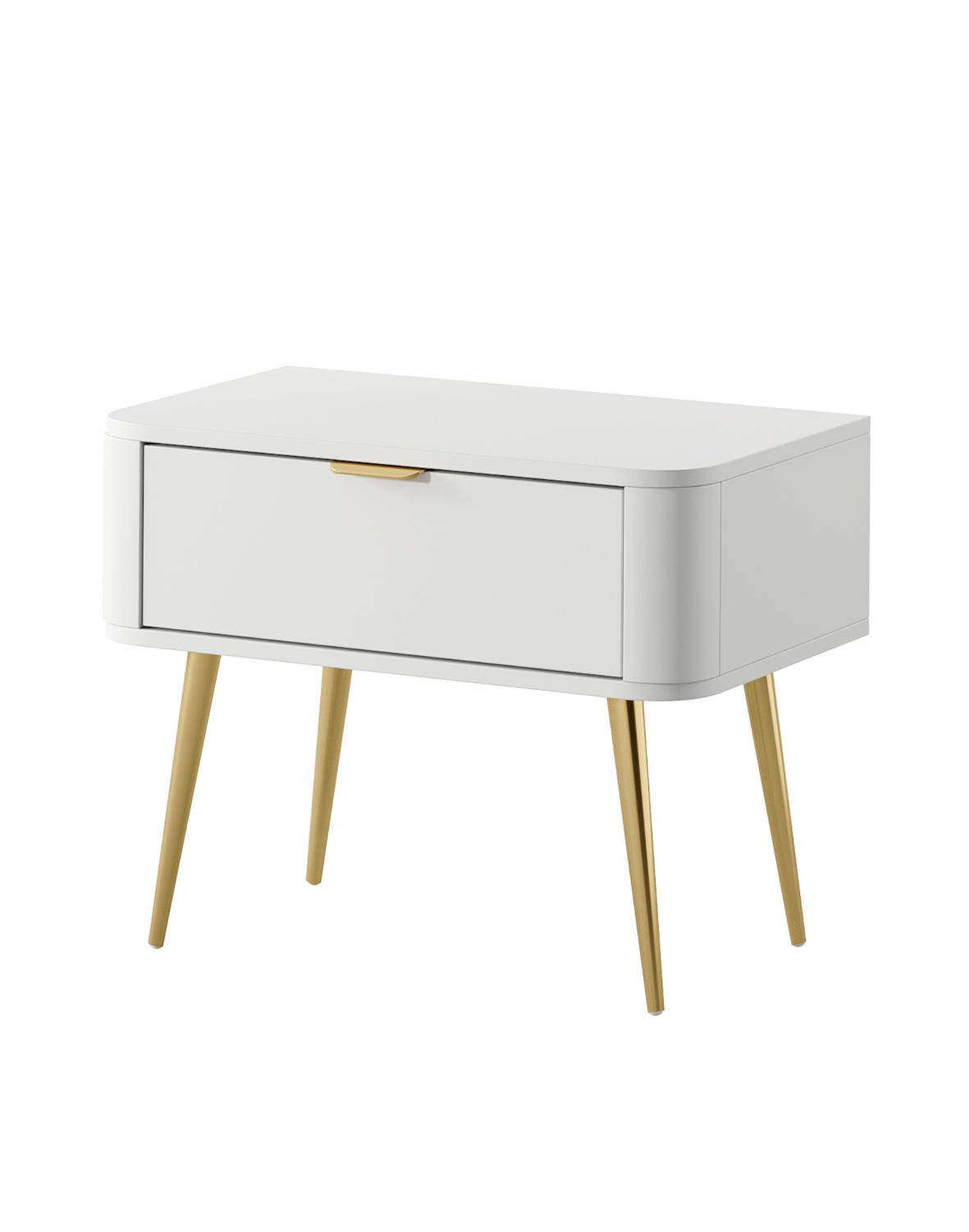 Bílý noční stolek Oval, 63 cm