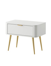 Bílý noční stolek Oval, 63 cm