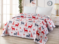 Bílý přehoz na postel SOBI A STROMKY Rozměr: 220 x 240 cm