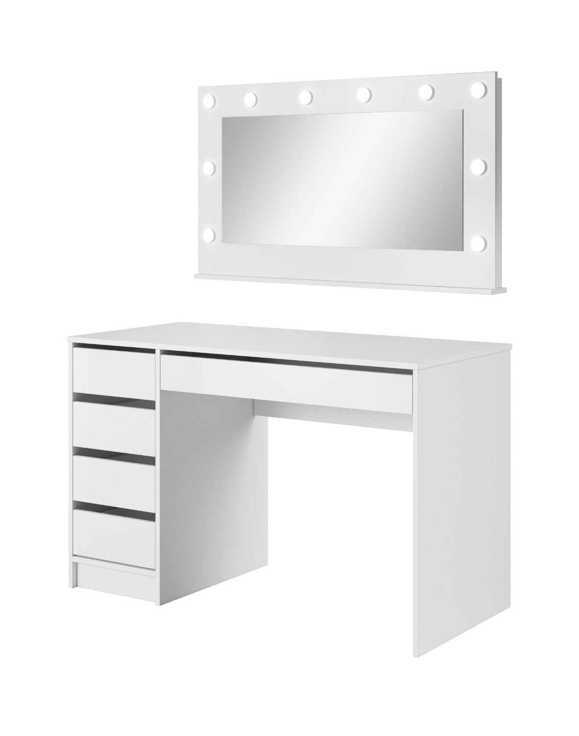 Bílý psací stůl se zásuvkami Ada 120 cm – možnost využití jako toaletní stolek do ložnice