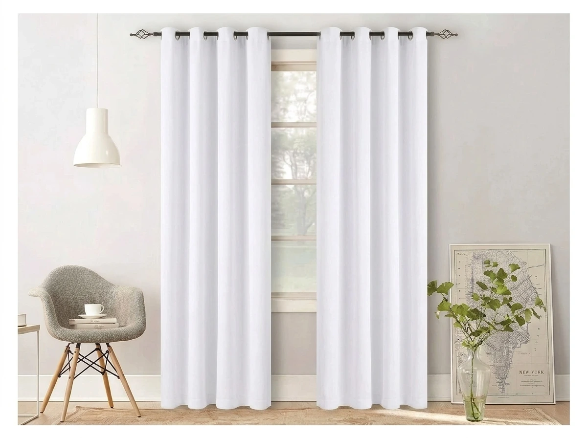 Bílý závěs OXFORD 140x270 cm Zavěšení: Řasící páska