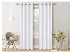 Bílý závěs OXFORD 140x270 cm Zavěšení: Řasící páska
