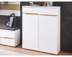 Botník se zásuvkou Memphis, bílá/dub artisan