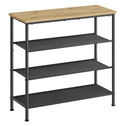 Botník TAYLOR ARTISAN s černou konstrukcí 75x71 cm, 3 police