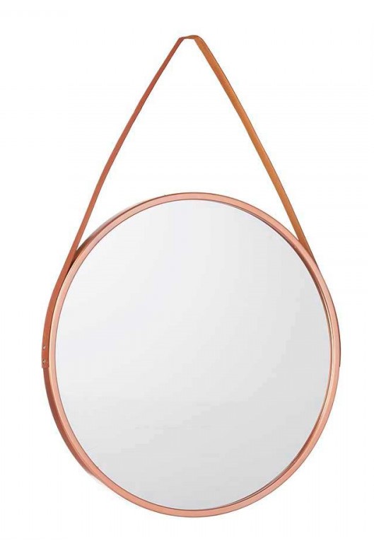 Bronzové nástěnné kulaté zrcadlo ROSEA, průměr 45cm