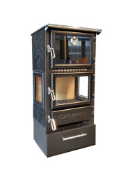 CALISKAN Krbová kamna  s troubou SANA 3D-BOX - černá