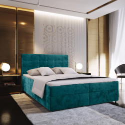Čalouněná postel boxspring GLORIEN VELVET 180x200 cm tyrkysová Matrace: Matrace Bonell pružinová